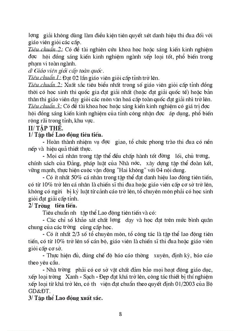 image for page Quy dinh ve chuyen mon va tieu chuan thi dua