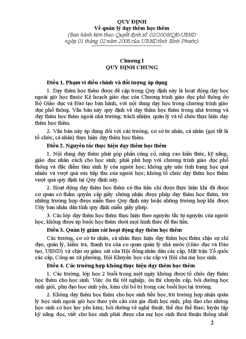 image for page Quy định về dạy thêm học thêm UBND tỉnh