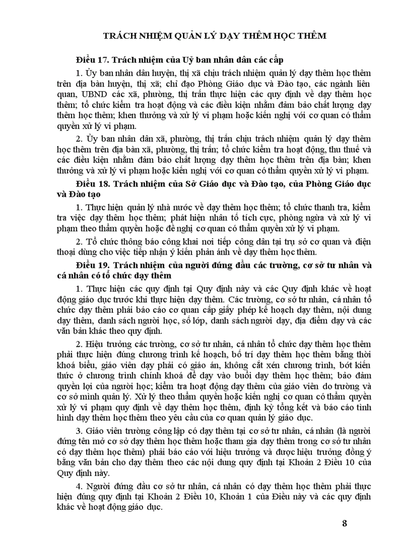 image for page Quy định về dạy thêm học thêm UBND tỉnh