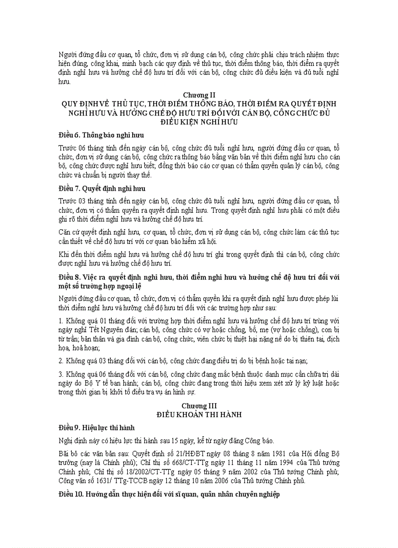 image for page Quy định về thủ tục thực hiện nghỉ hưu đối với cán bộ công chức đủ điều kiện nghỉ hưu