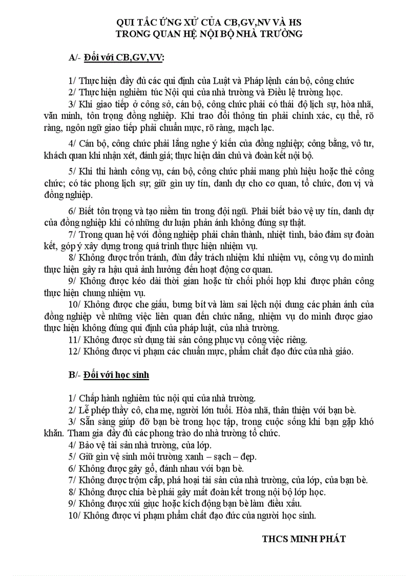 image for page Quy tắc ứng xử cbgvnvhs