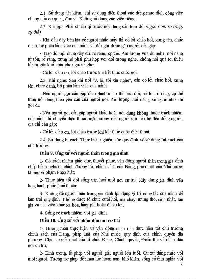 image for page Quy tắc ứng xử trong trường học 2010