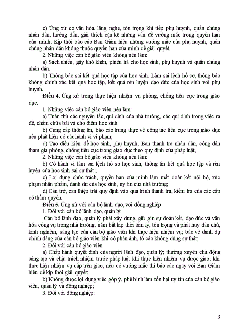 image for page Quy tắc ứng xử trong trường THCS