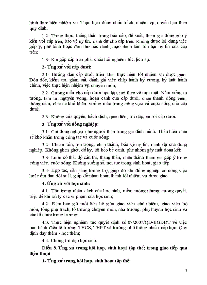 image for page Quy tắc ứng xử trường THCS thị trấn Phố Lu