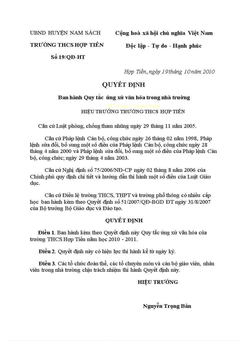 image for page Quy tắc ứng xử