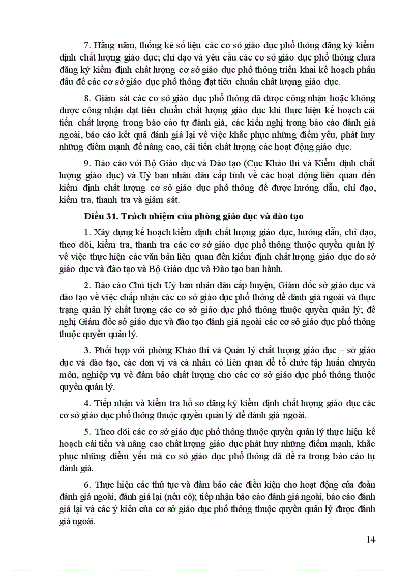 image for page Quy trình và chu kỳ đánh giá CLCSGDPT