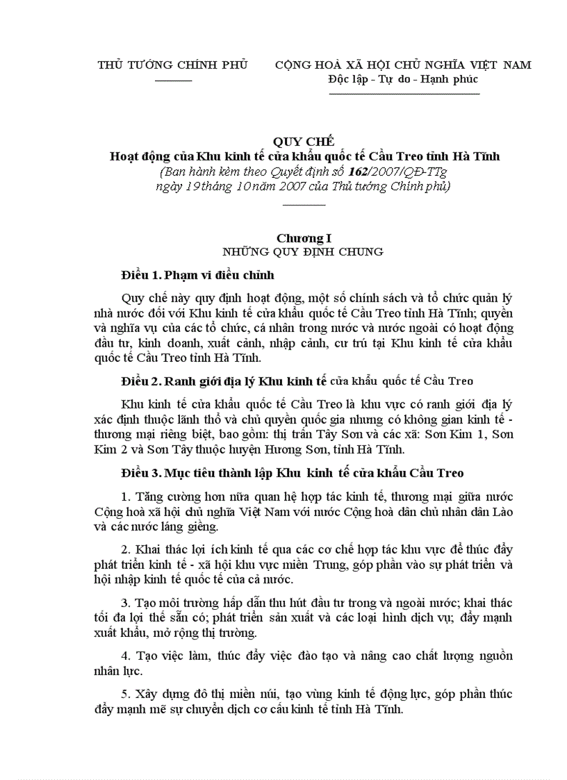 image for page Quyết định 162 của TTCP