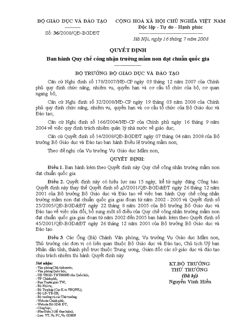 image for page Quyet dinh 36 Truong Mam non dat Chuan QG