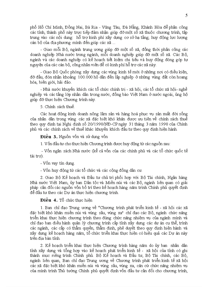 image for page Quyet dinh so 135 1998 TTg Chuong trinh 135