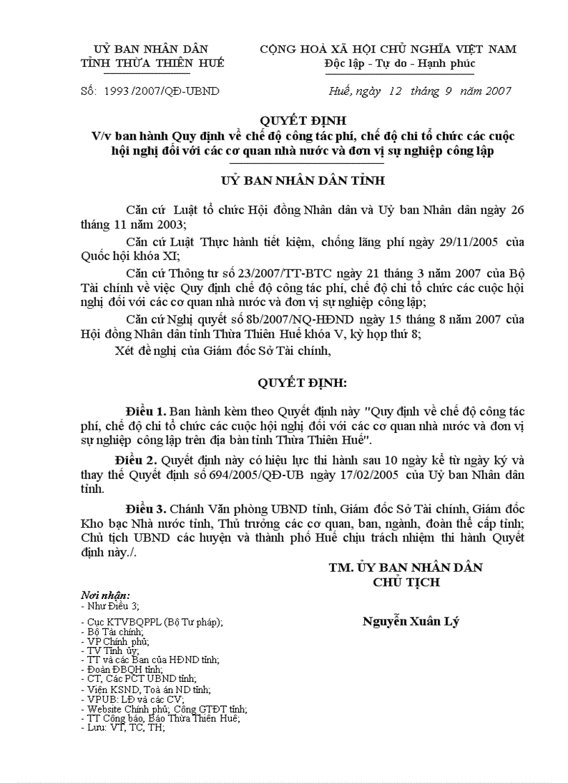 image for page Quyết định số 1993 của UBND tỉnh Thừa Thiên Huế