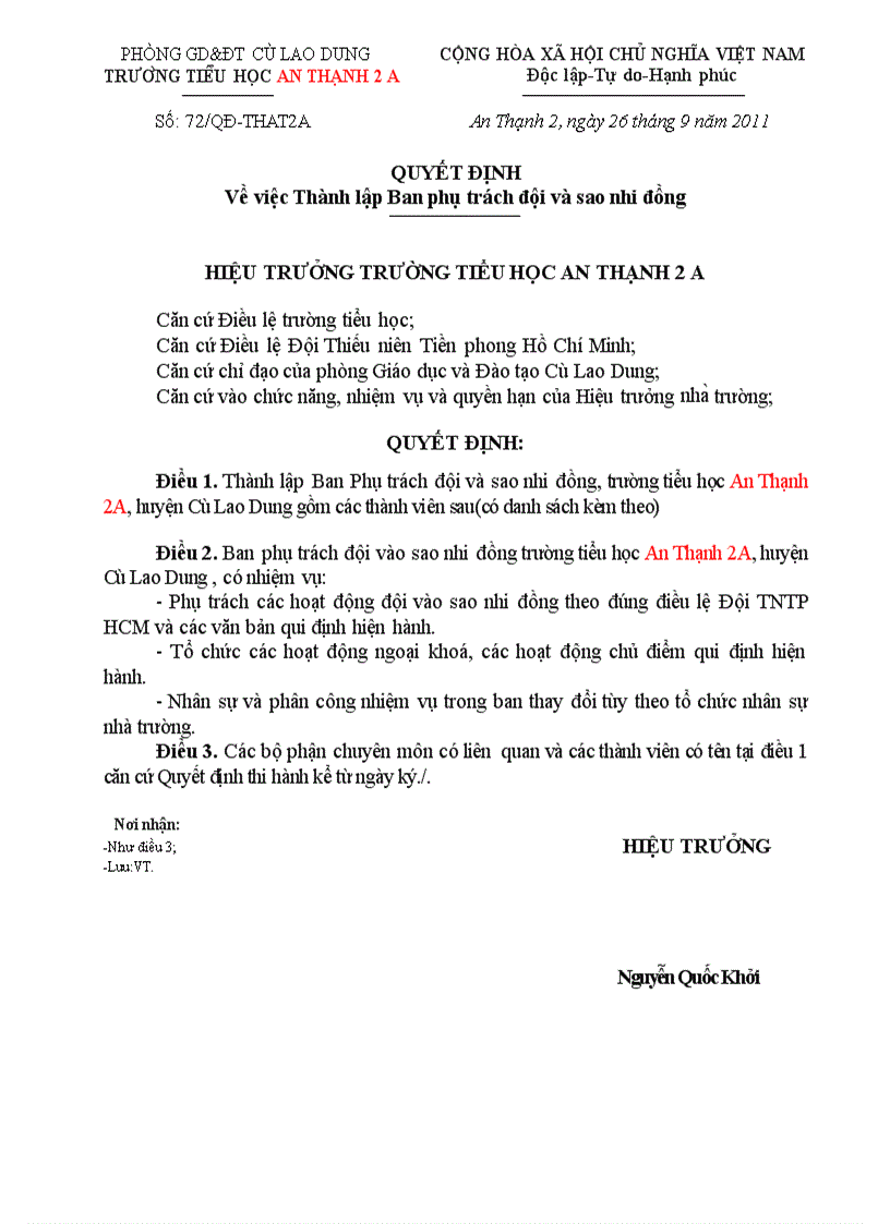 image for page Quyết định thành lập ban