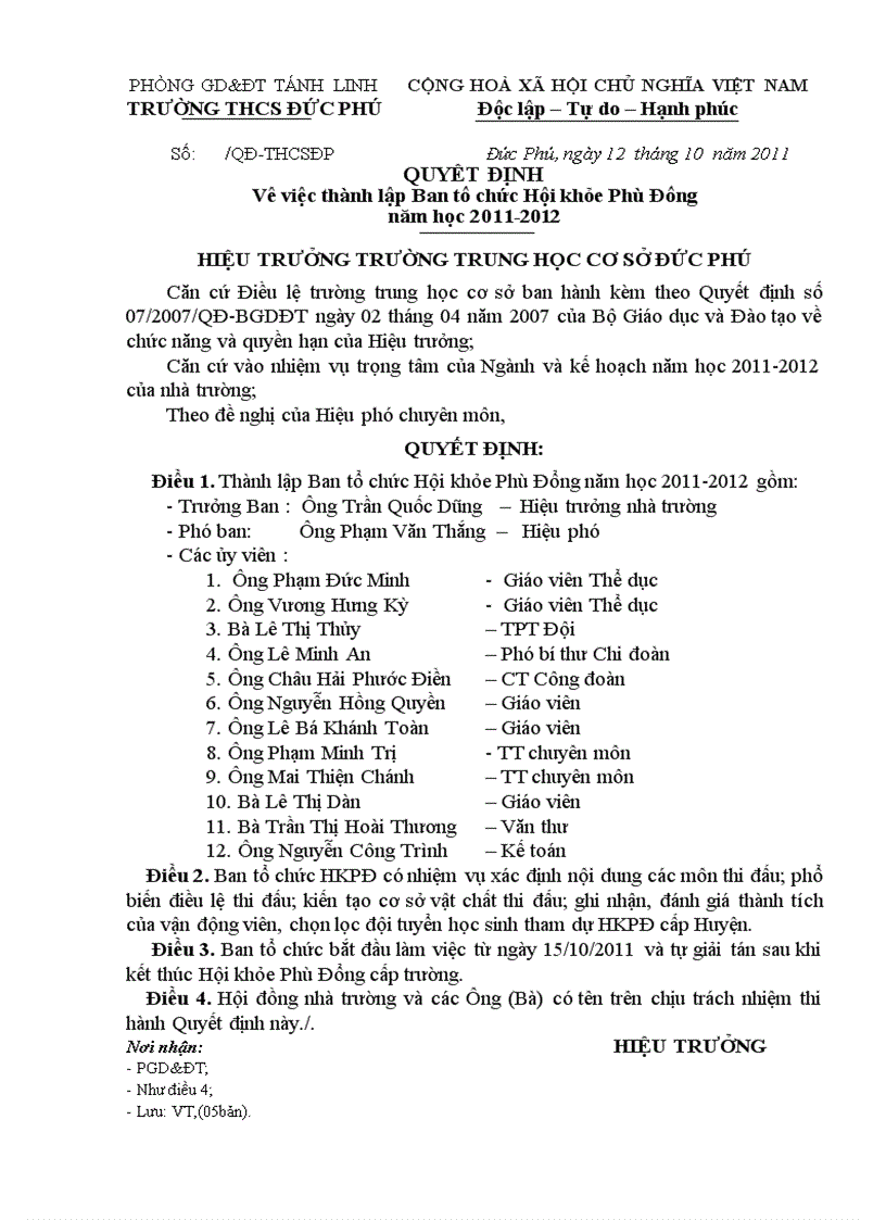 image for page Quyết định thành lập BTC HKPĐ 2011 2012