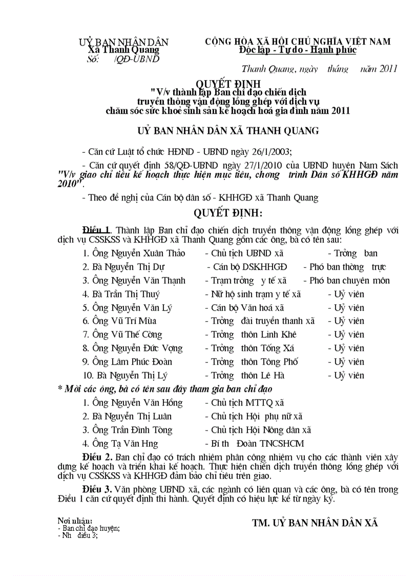 image for page Quyết định thành lập Chăm sóc sức khỏe