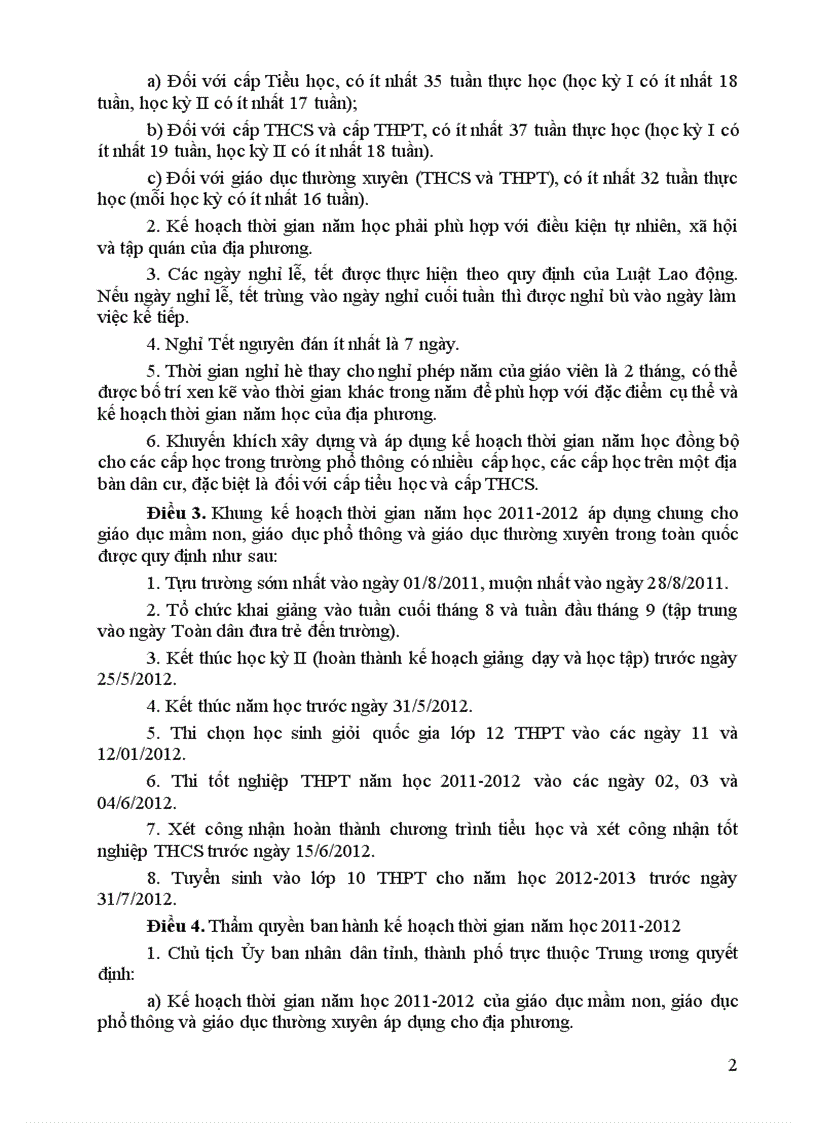 image for page Quyet dinh thoi gian nam hoc 2011 2012