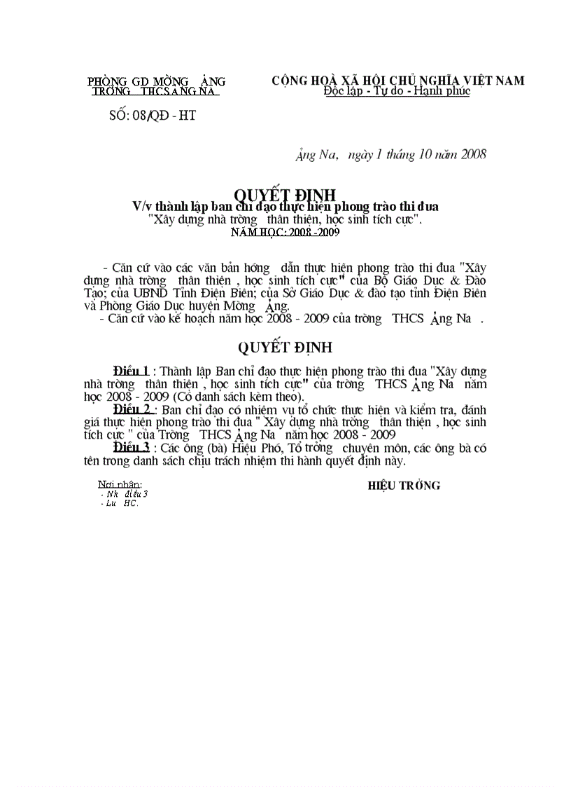 image for page Quyết định TL ban chỉ đạo NTTT HSTC