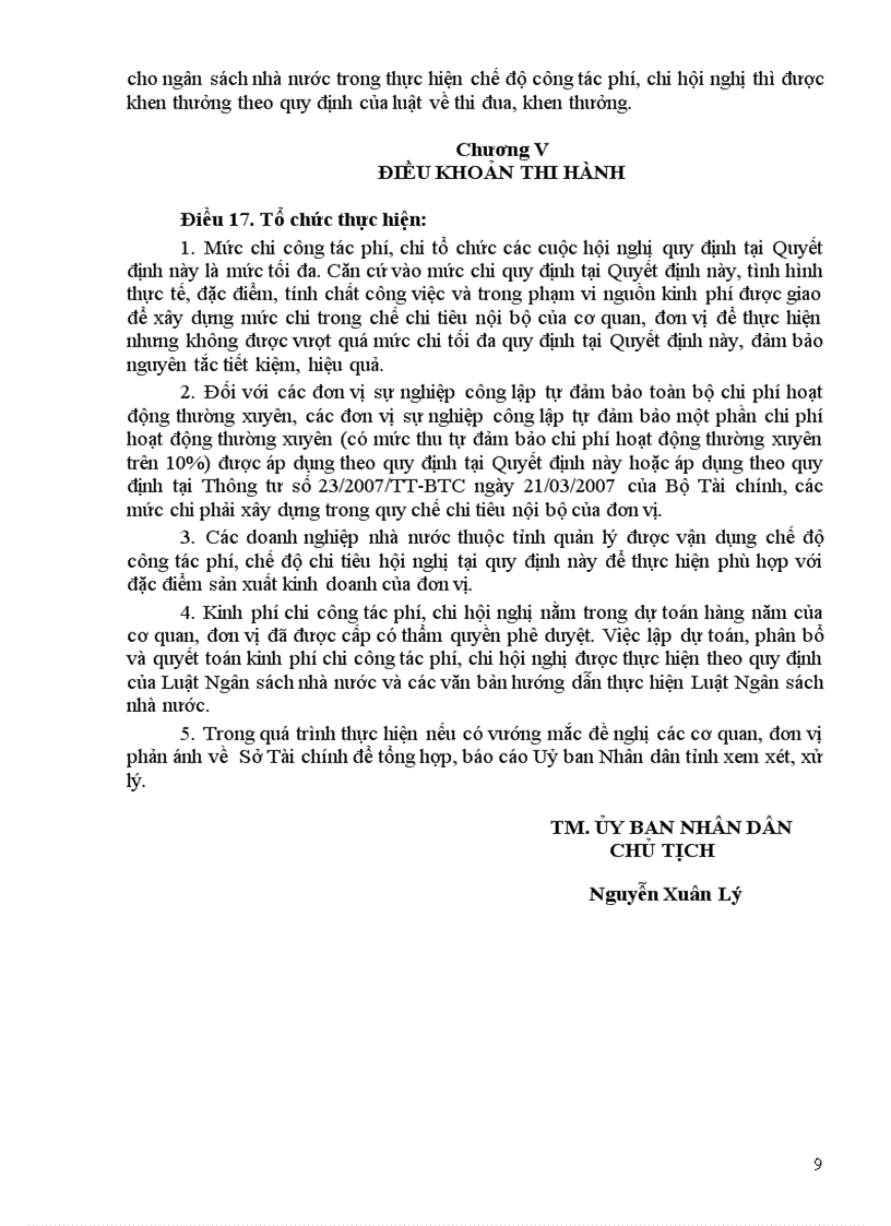 image for page Quyết định tổ chức hội nghị công tác phí