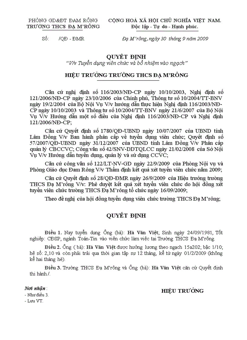 image for page Quyet dinh tuyen dung vien chuc