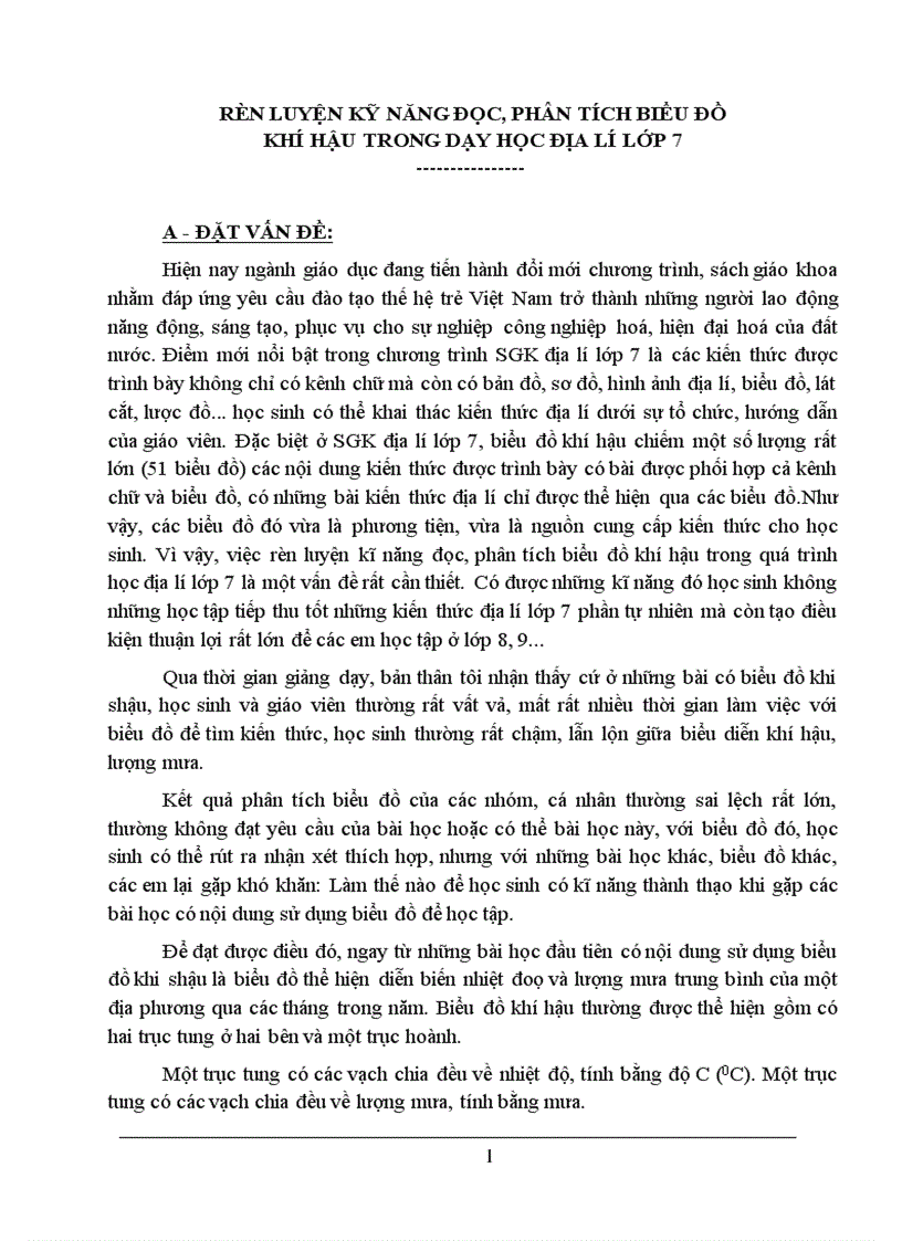 image for page Rèn luyện kỹ năng đọc phân tích biểu đồ khí hậu trong dạy học địa lí lớp 7