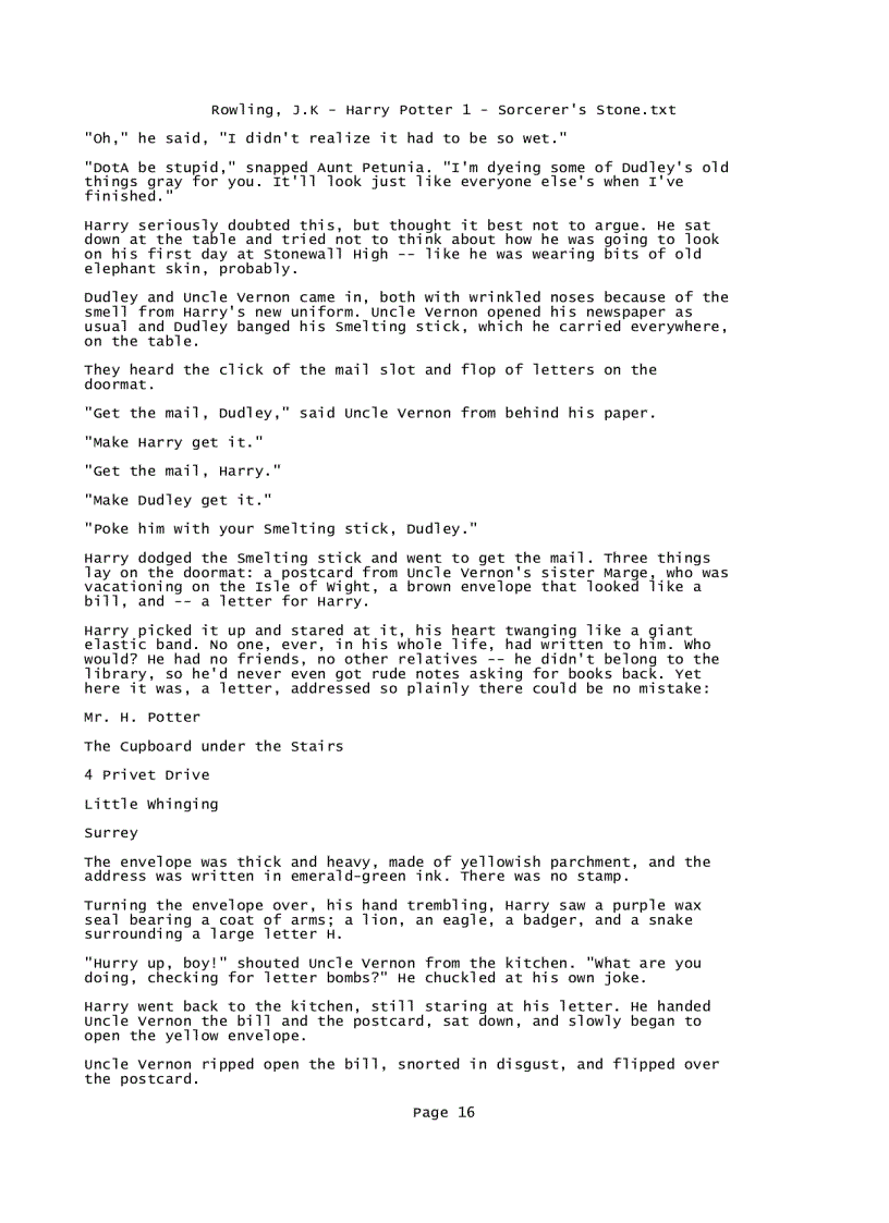 image for page Rowling J K Harry Potter 1