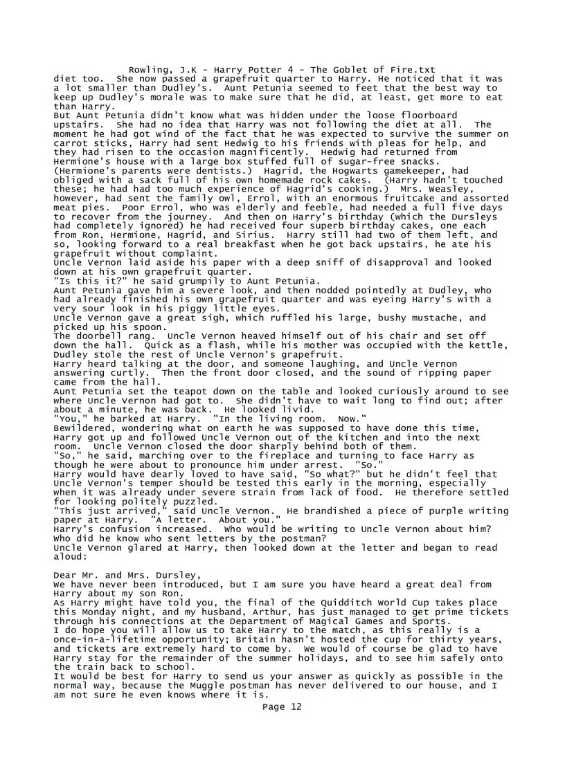 image for page Rowling J K Harry Potter 4