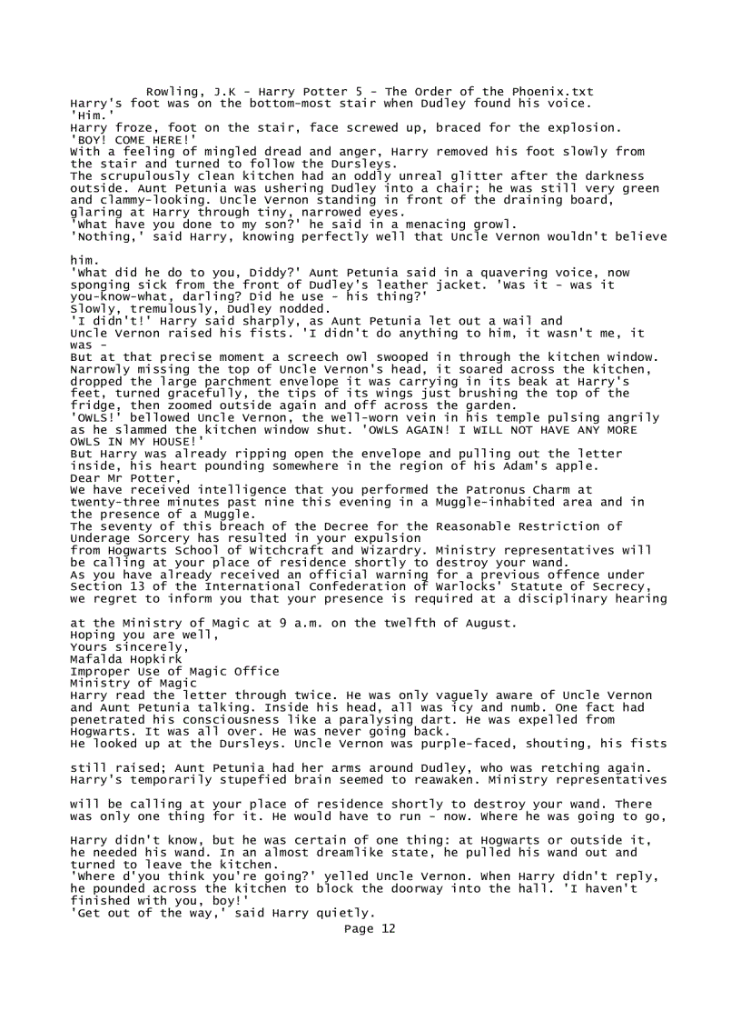 image for page Rowling J K Harry Potter 5