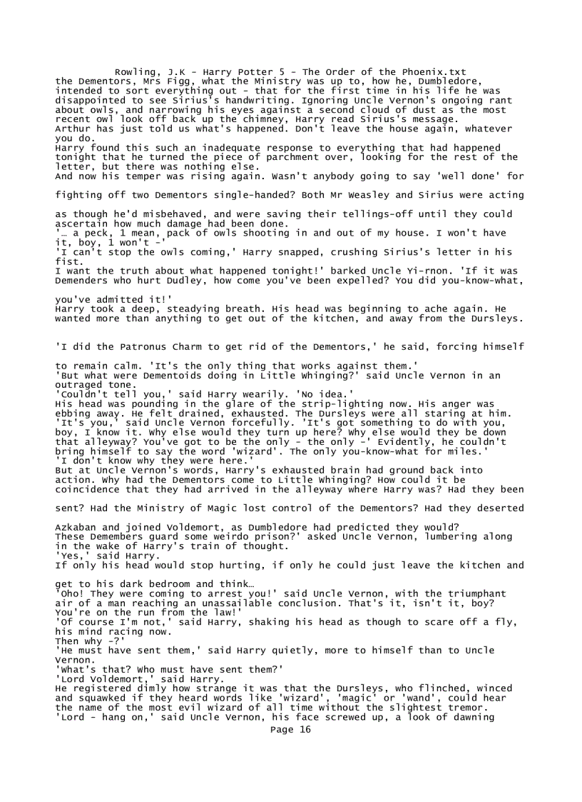 image for page Rowling J K Harry Potter 5