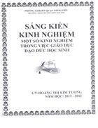 Sáng kiến kinh nghiệm Giáo dục Đạo đức học sinh