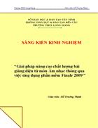 Sáng Kiến Kinh Nghiệm Môn Âm Nhạc