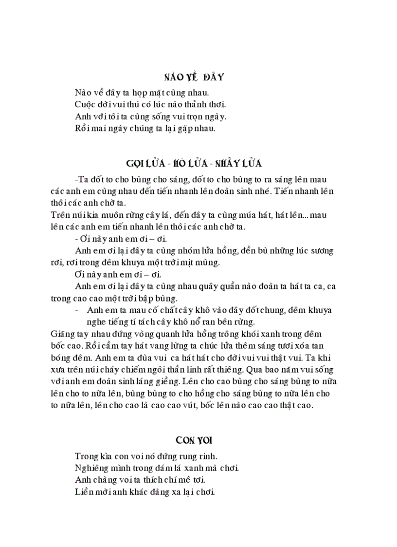 image for page Sinh hoạt ca nhiều bài hát vui nhộn