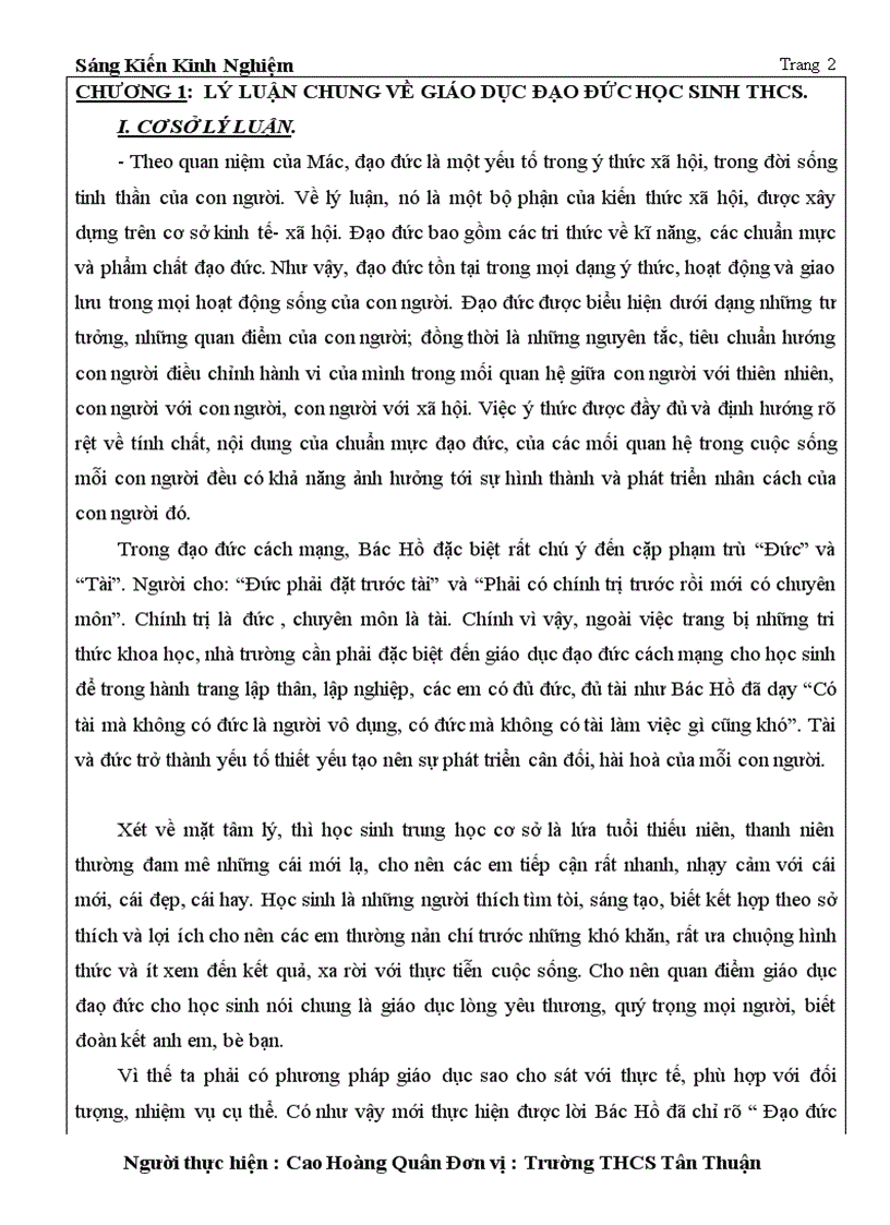 image for page SKKN Giáo dục đạo đức cho Học sinh