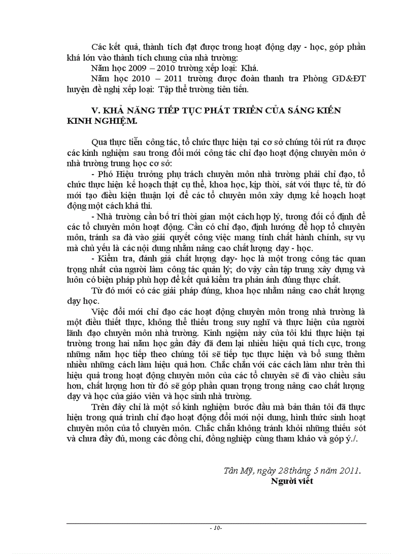 image for page SKKN Quản lí đổi mới chuyên môn các tổ THCS