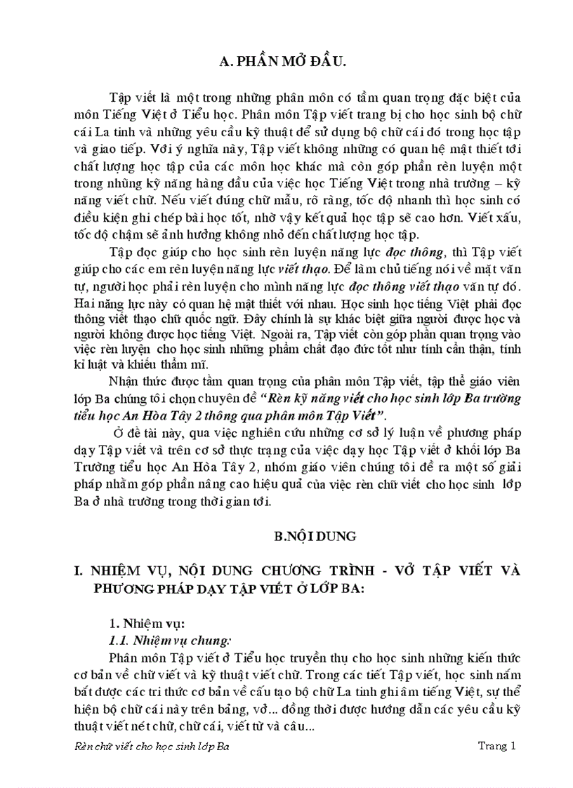 image for page Skkn rèn chữ viết cho học sinh lớp 3