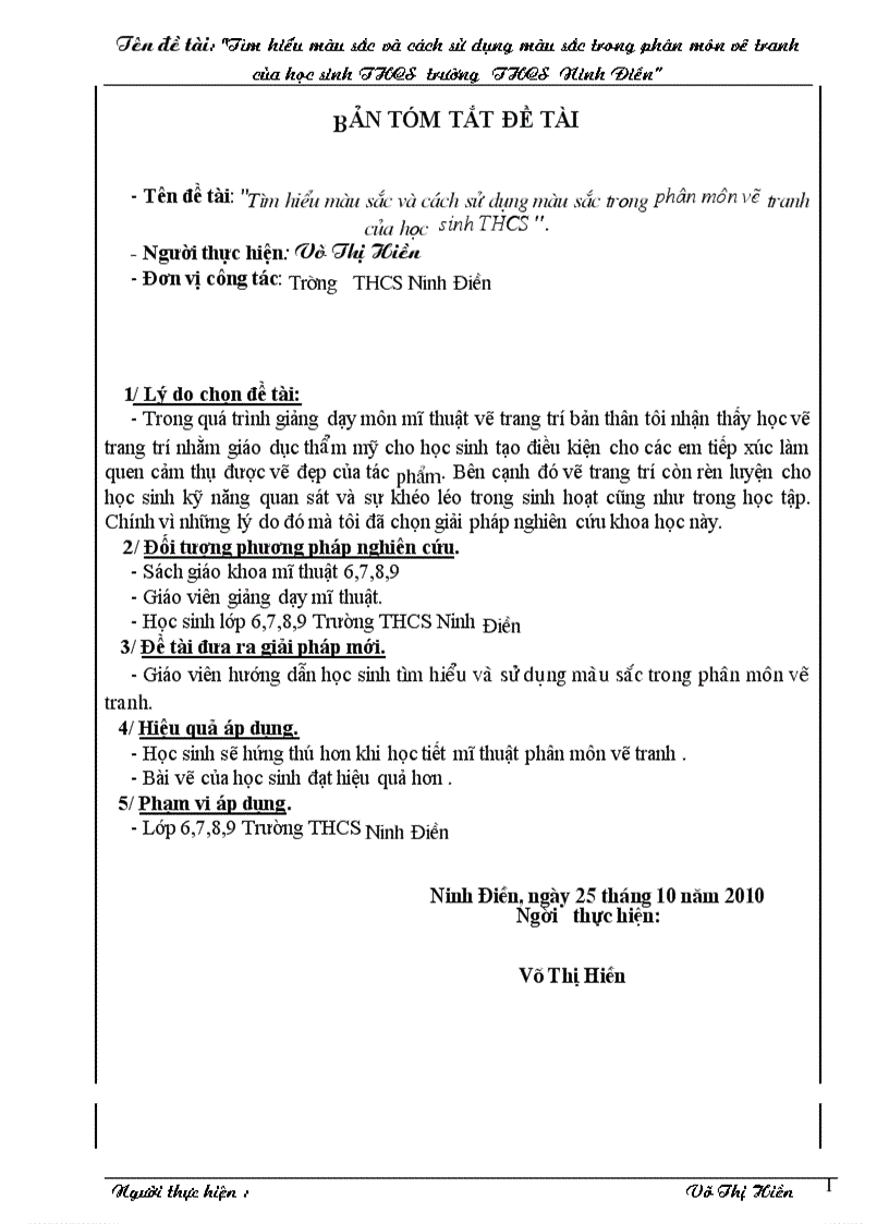 image for page SKKN Tìm hiểu màu sắc trong vẽ tranh