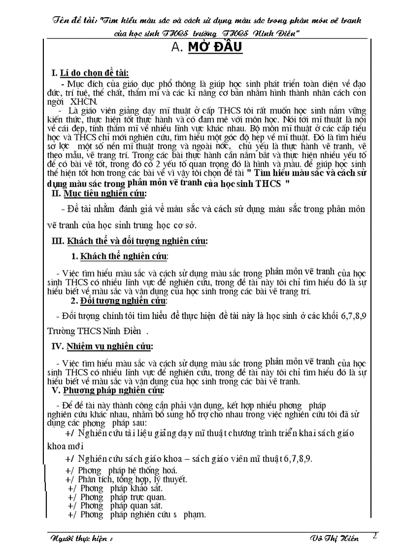 image for page SKKN Tìm hiểu màu sắc trong vẽ tranh