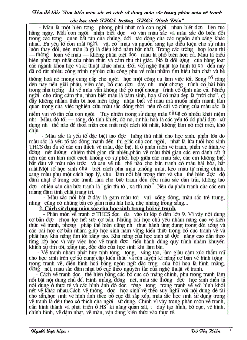 image for page SKKN Tìm hiểu màu sắc trong vẽ tranh