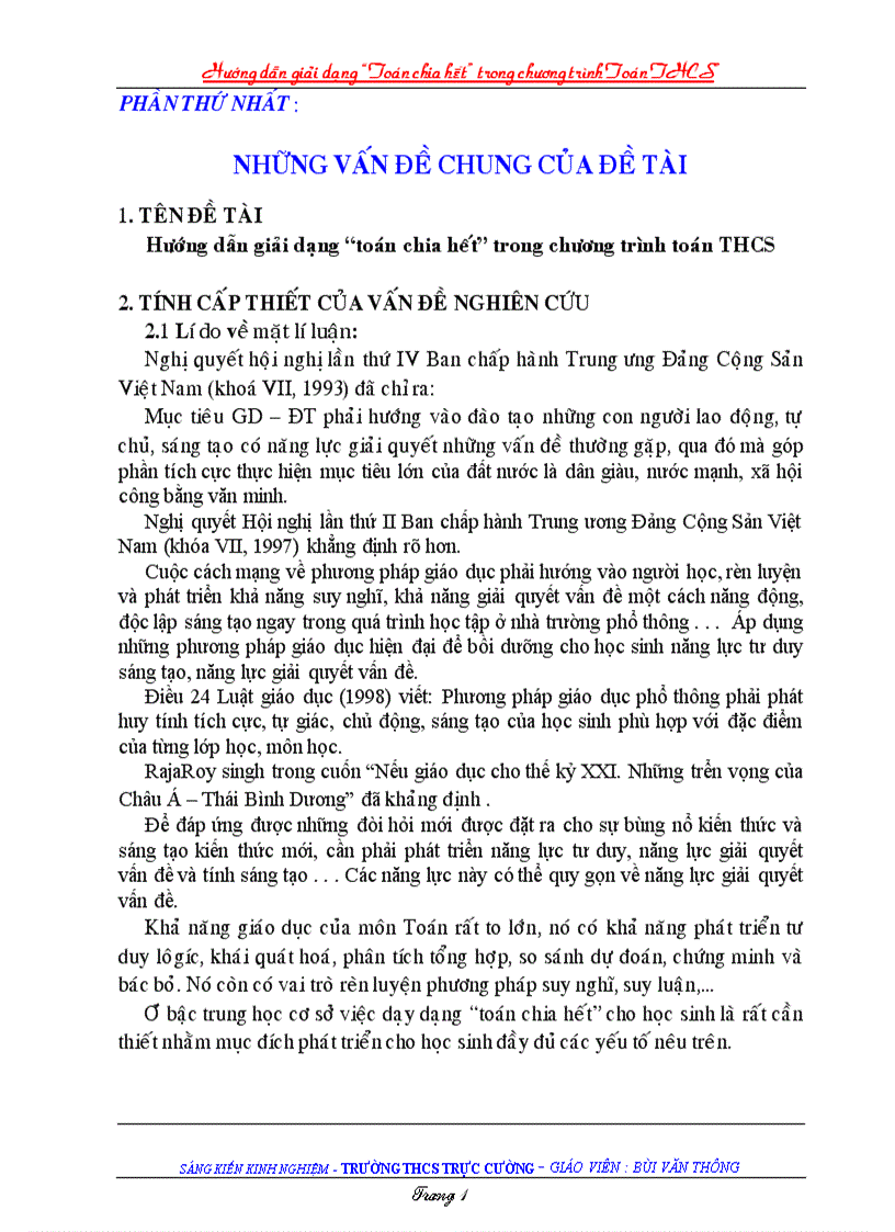 image for page Skkn toan 6 sự chia hết