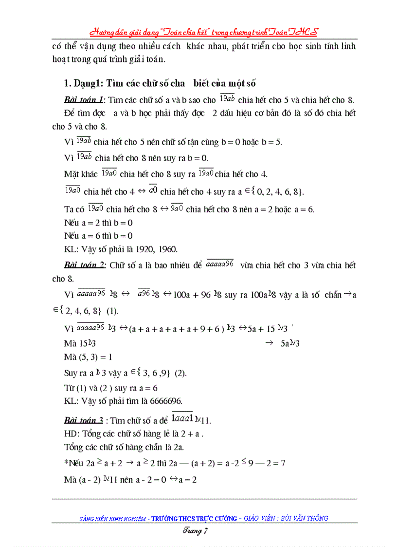 image for page Skkn toan 6 sự chia hết