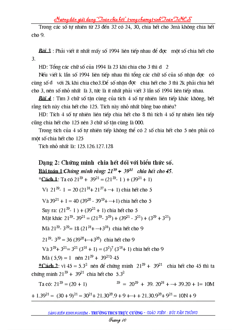 image for page Skkn toan 6 sự chia hết