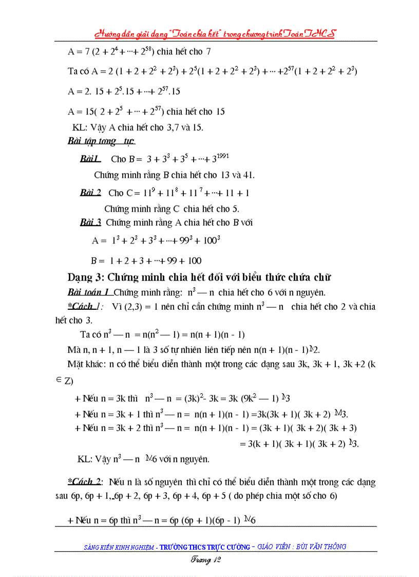 image for page Skkn toan 6 sự chia hết