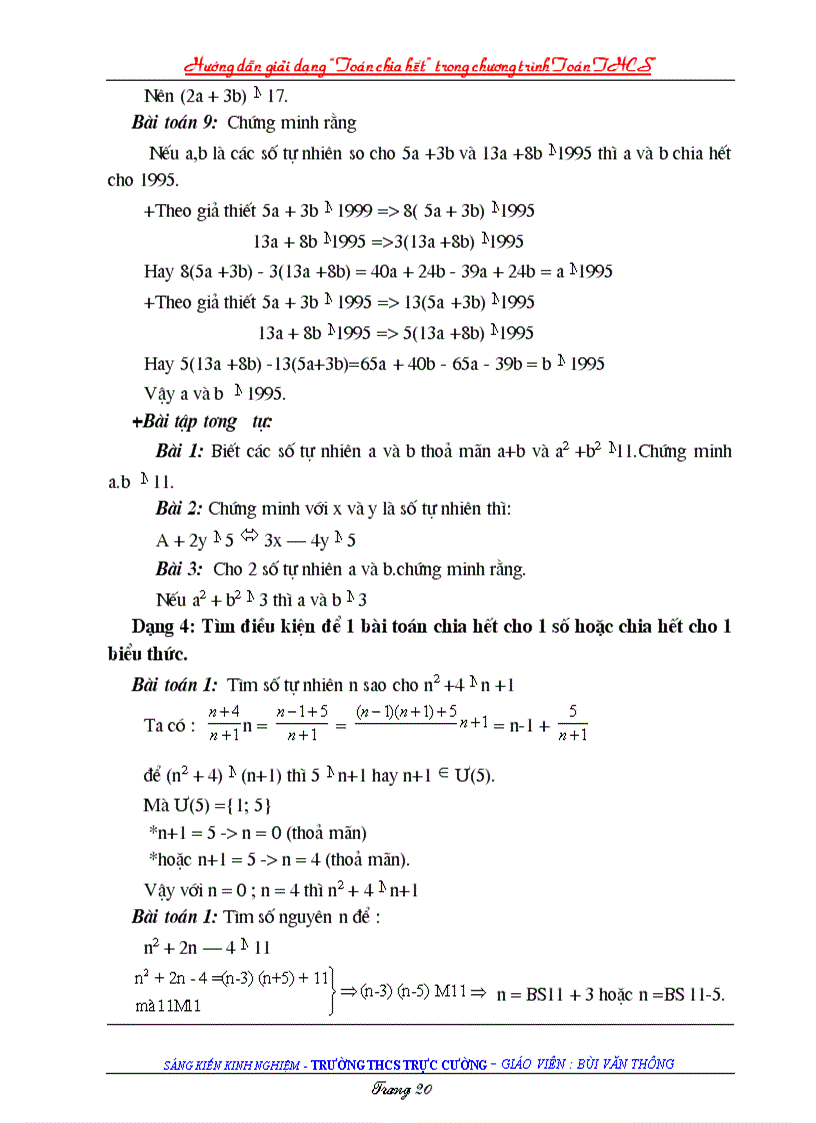 image for page Skkn toan 6 sự chia hết