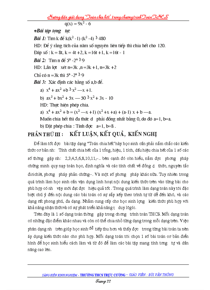 image for page Skkn toan 6 sự chia hết