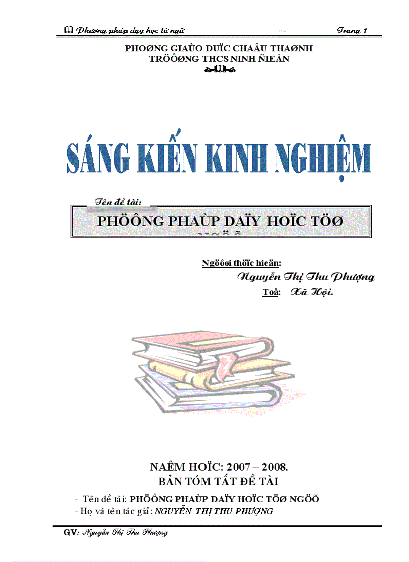 image for page SKKN Phương pháp dạy học Từ ngữ