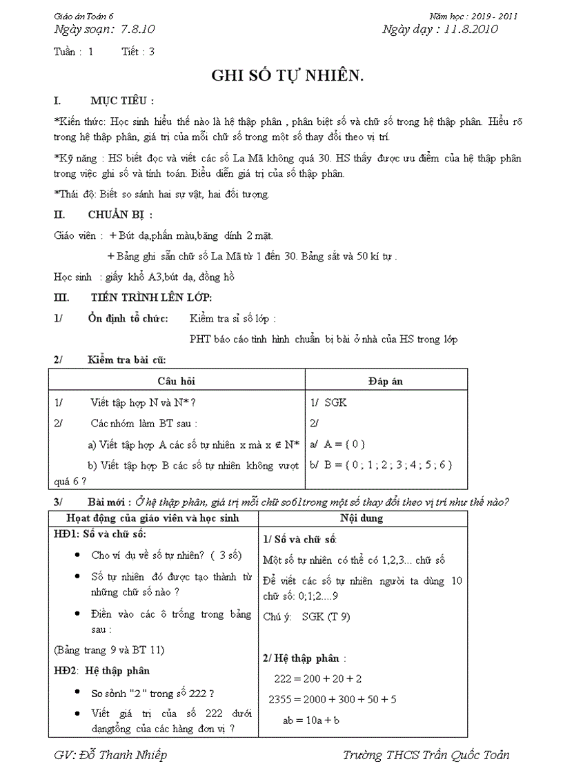 Số 6 tuần 1 tuần 5