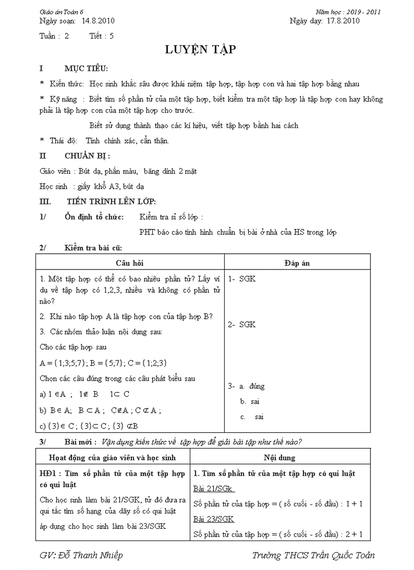 Số 6 tuần 1 tuần 5