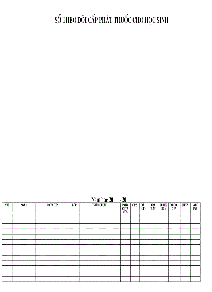 image for page Sổ cấp phát thuốc tại trường học ban chinh