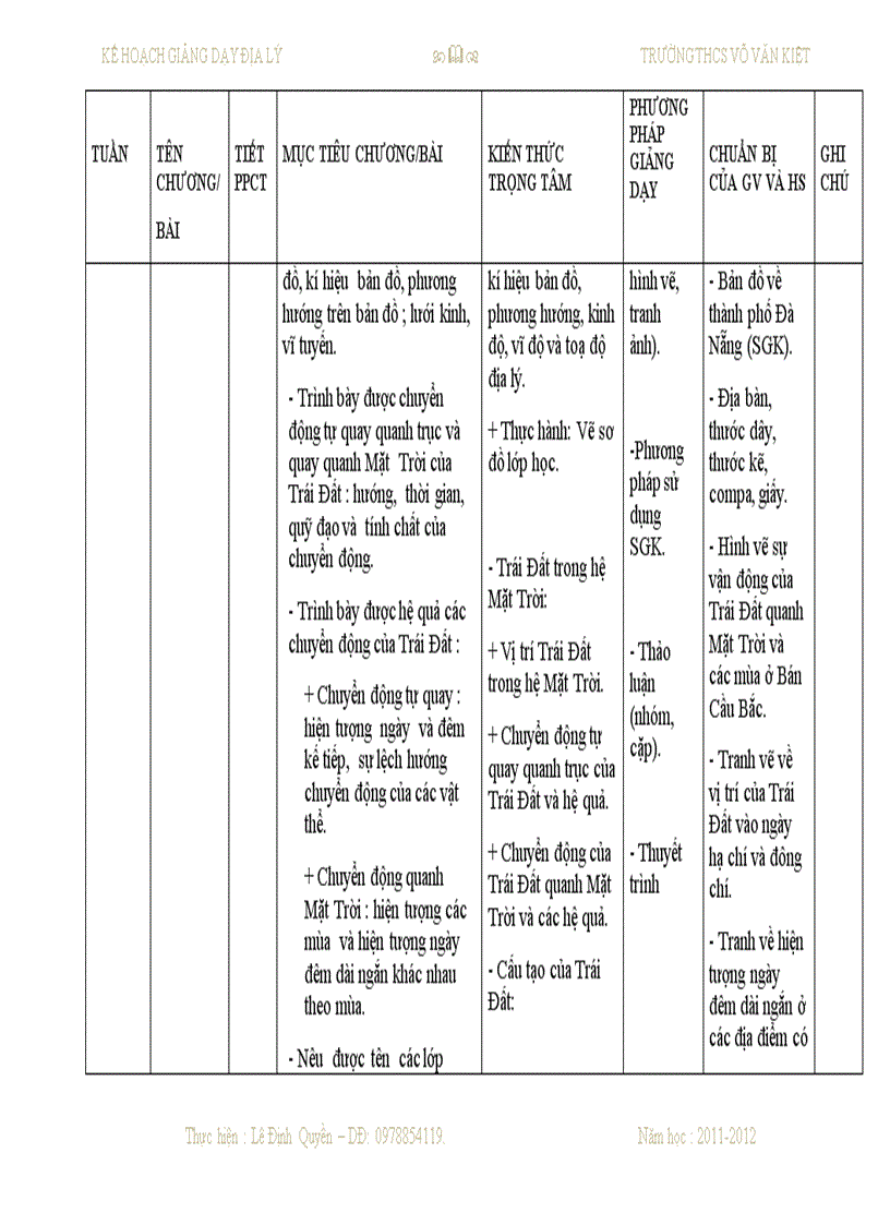 image for page Sổ kế hoạch dạy học môn địa lý THCS của Quyền đây
