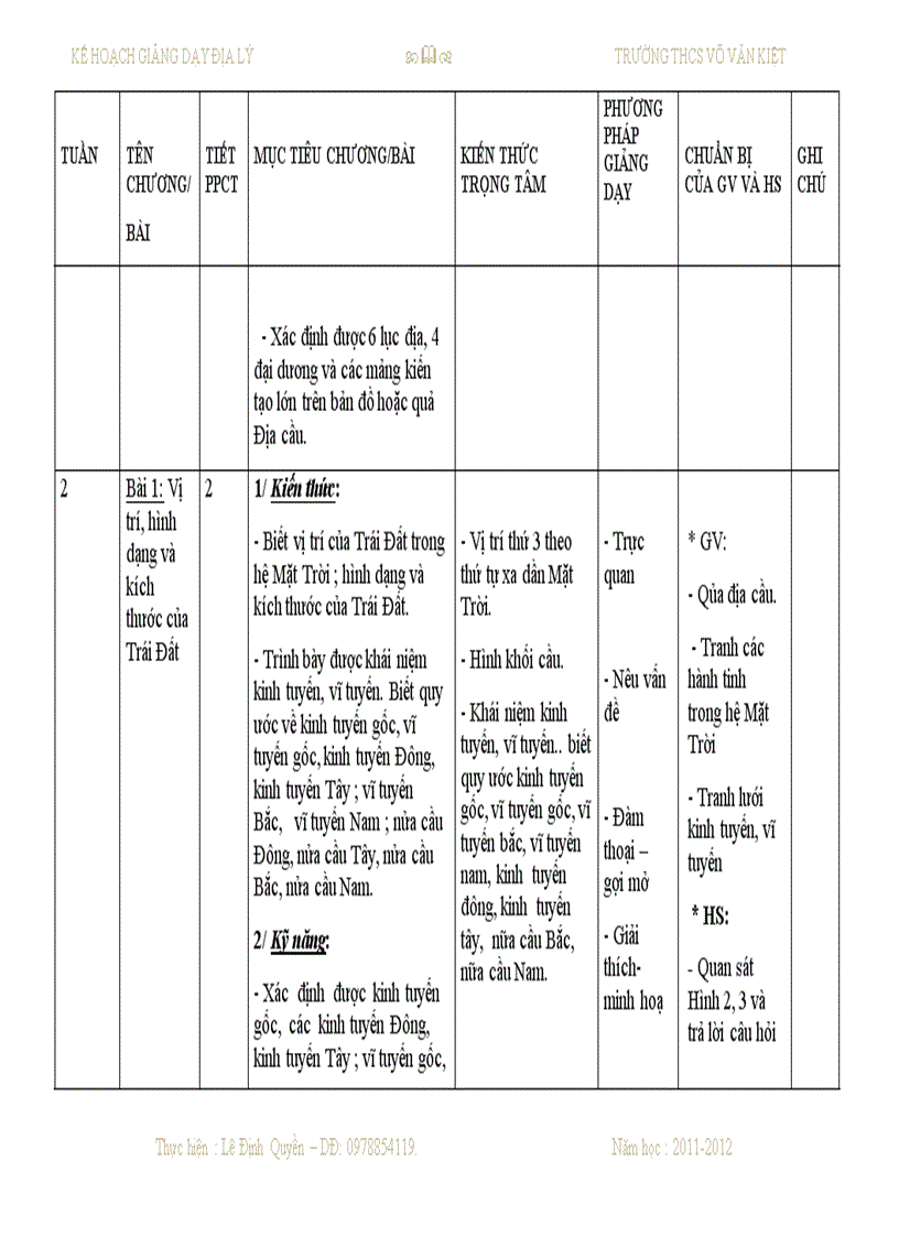 image for page Sổ kế hoạch dạy học môn địa lý THCS của Quyền đây