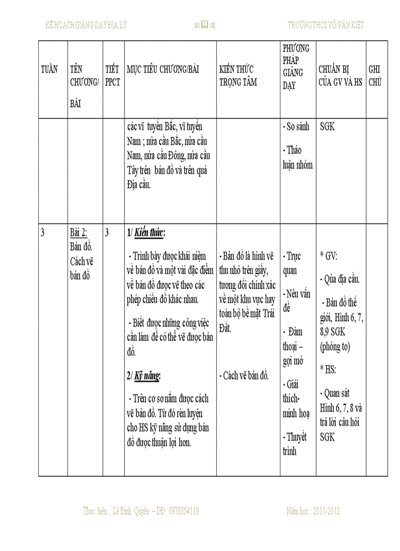 image for page Sổ kế hoạch dạy học môn địa lý THCS của Quyền đây