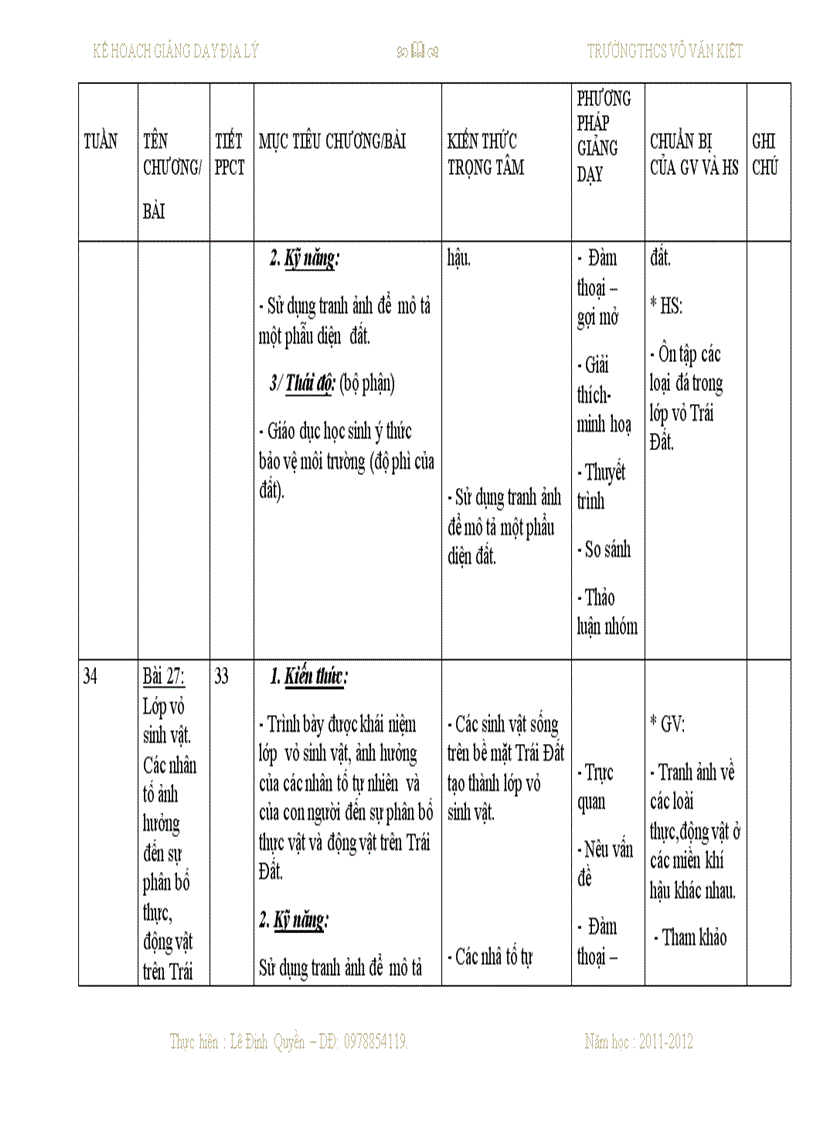 image for page Sổ kế hoạch dạy học môn địa lý THCS của Quyền đây