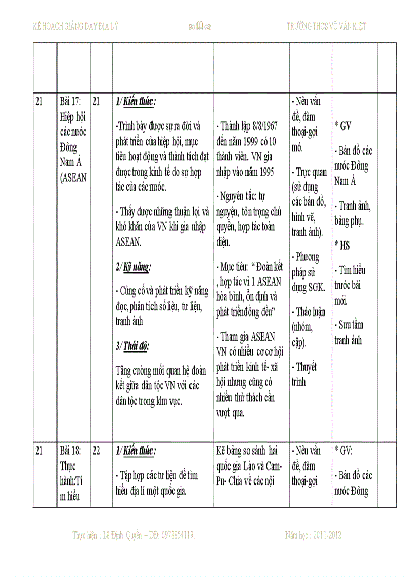 image for page Sổ kế hoạch dạy học môn địa lý THCS của Quyền đây